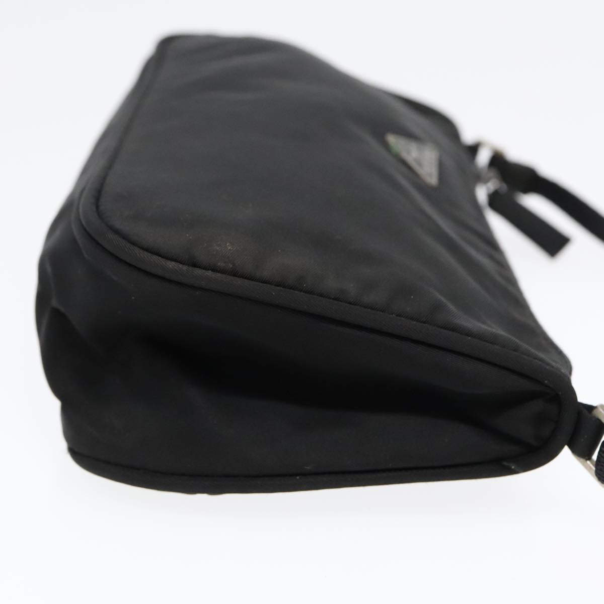 Luxury Prada Accessory Pouch Nylon Black Silver  90630