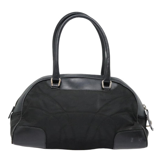 Luxury Prada Hand Bag Nylon Leather Black Silver  90633