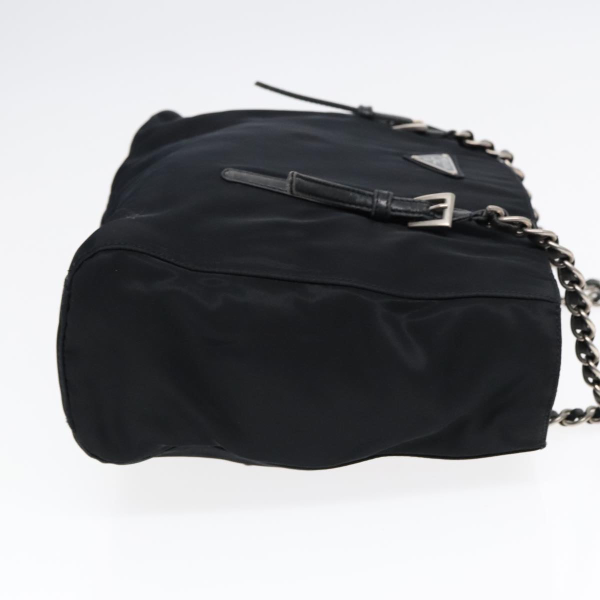Luxury Prada Chain Shoulder Bag Nylon Black  90711