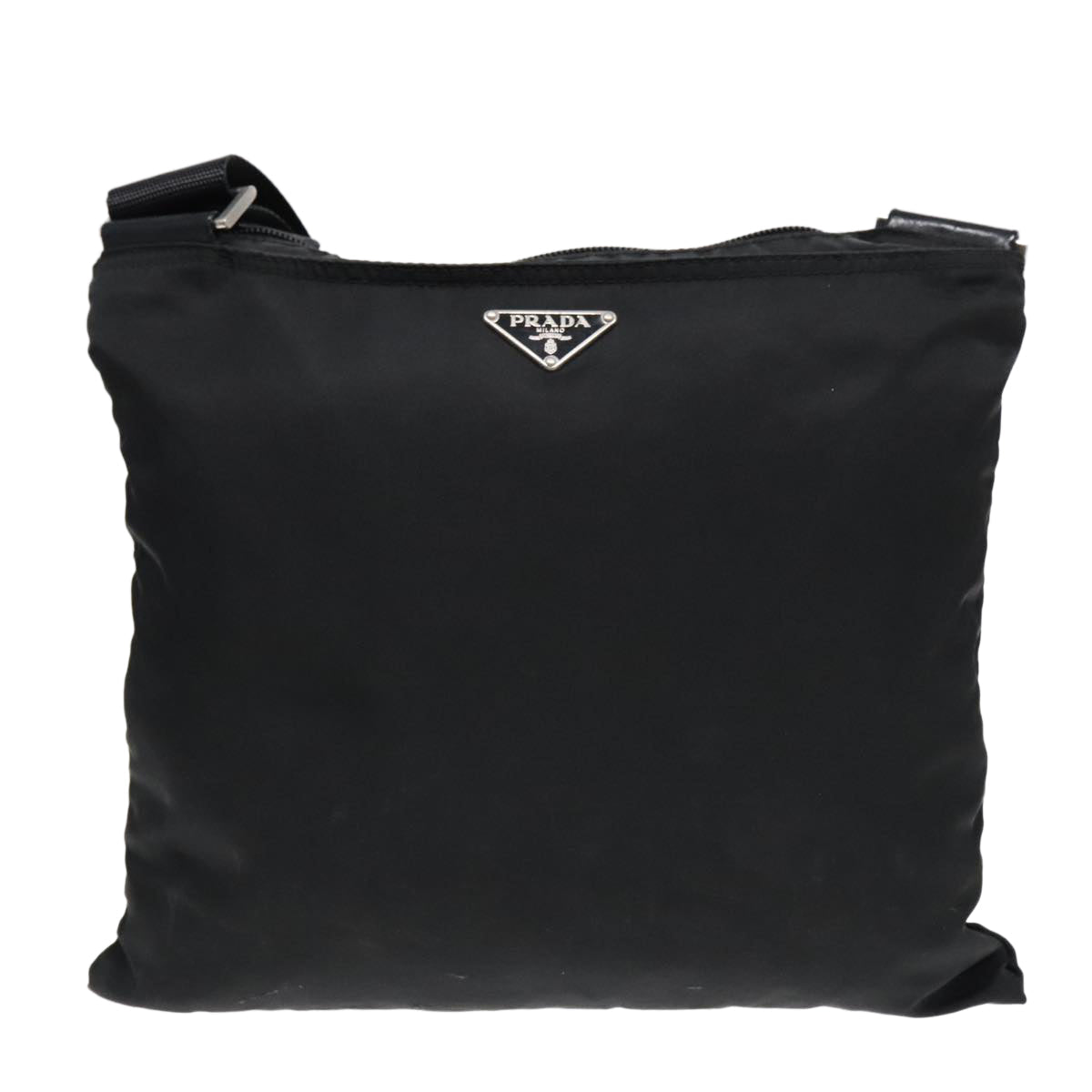 Luxury Prada Shoulder Bag Nylon Black Silver  90744