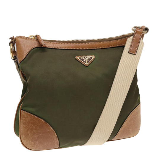 Luxury Prada Shoulder Bag Nylon Green Gold  90748