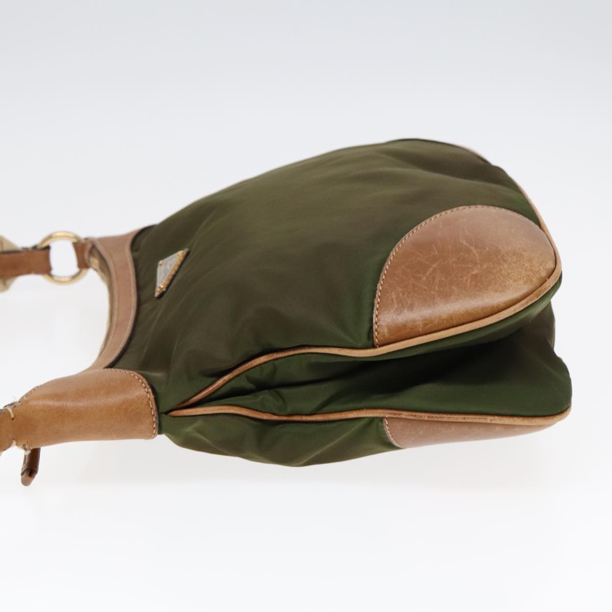 Luxury Prada Shoulder Bag Nylon Green Gold  90748