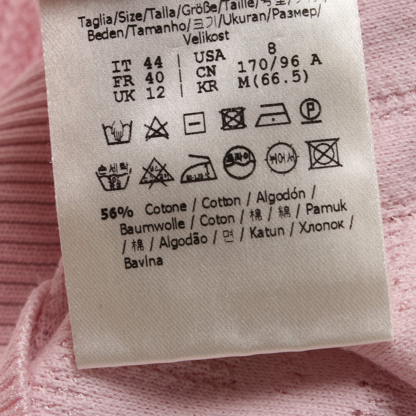 Luxury Fendi FF pattern Knit Short sleeve Cotton Rayon Pink