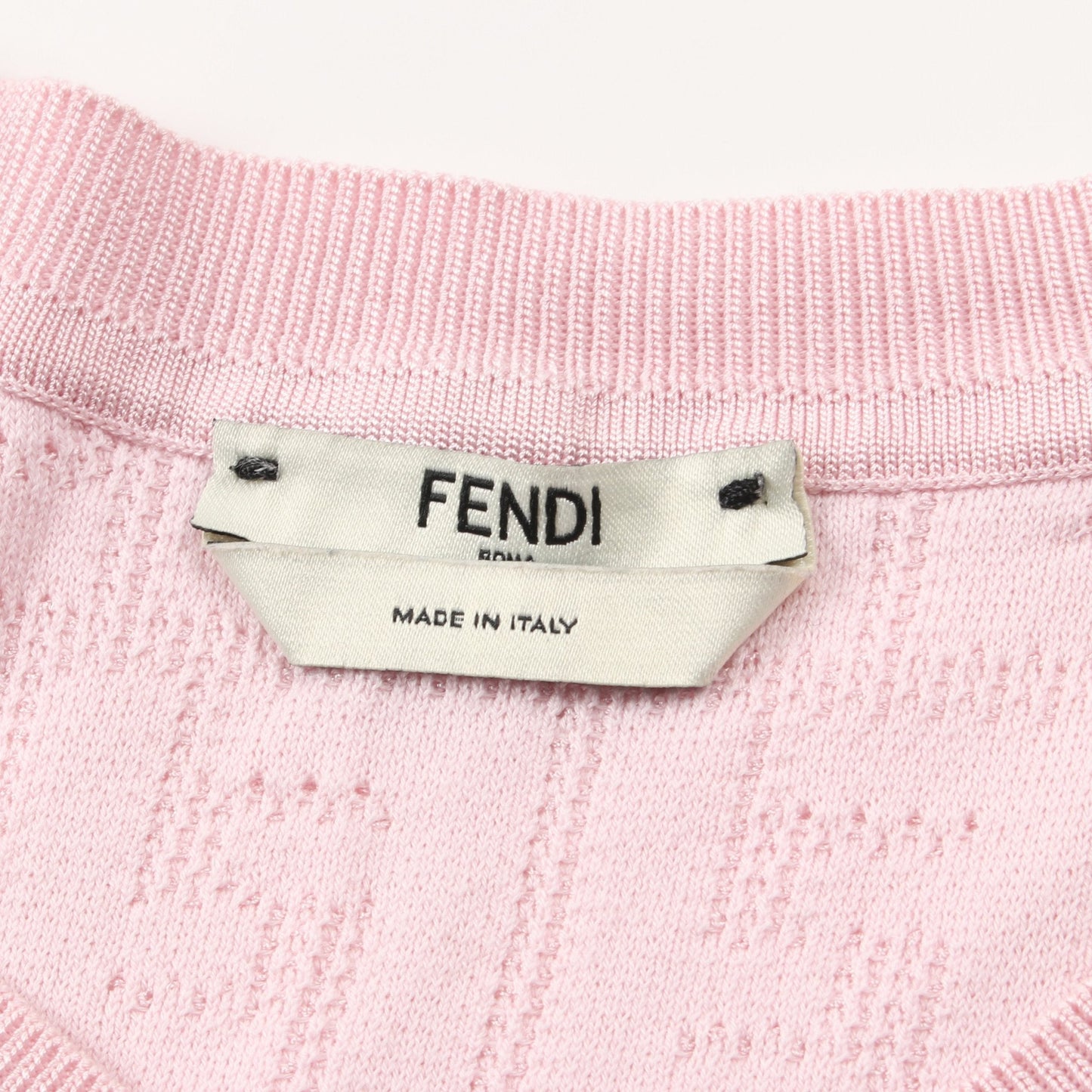 Luxury Fendi FF pattern Knit Short sleeve Cotton Rayon Pink