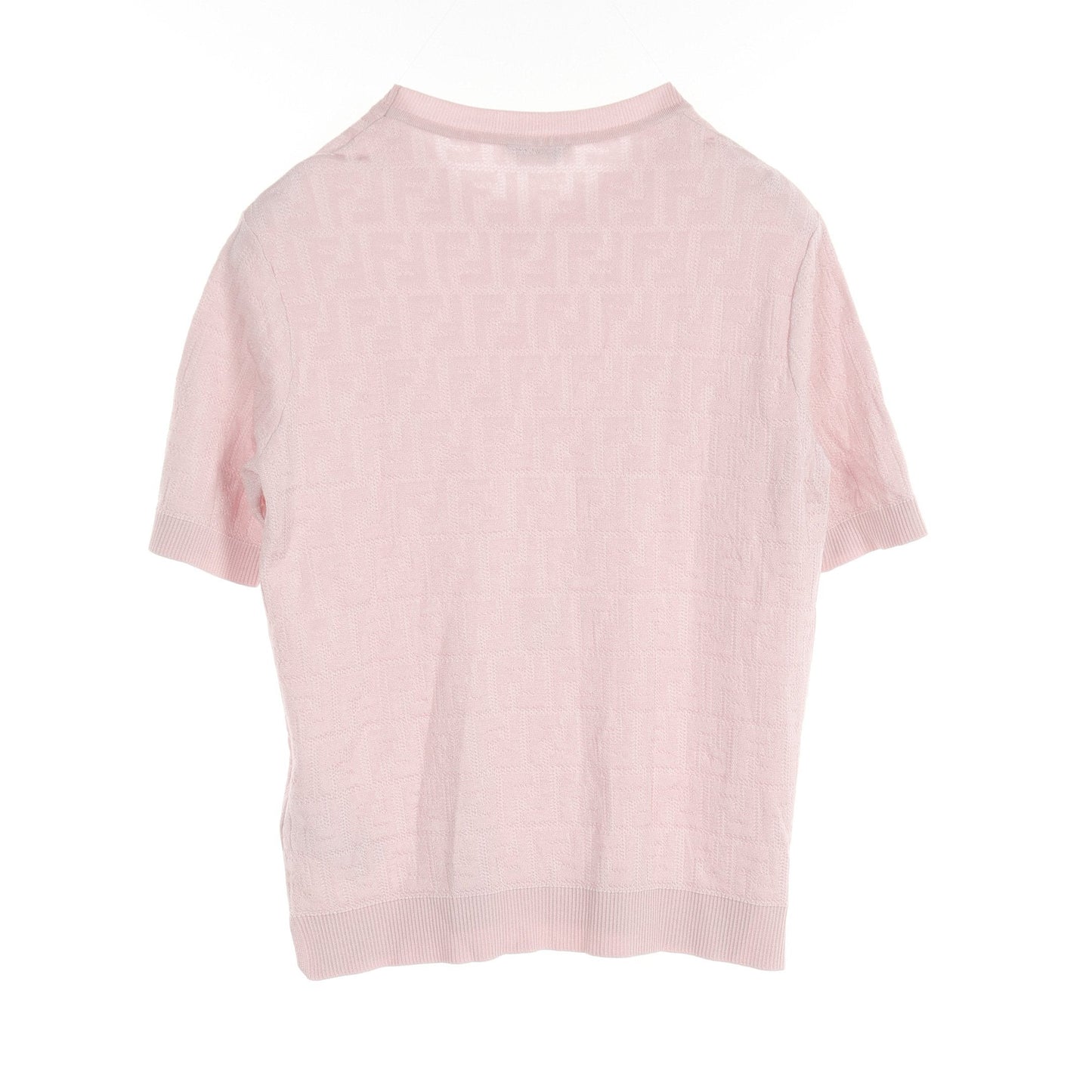 Luxury Fendi FF pattern Knit Short sleeve Cotton Rayon Pink