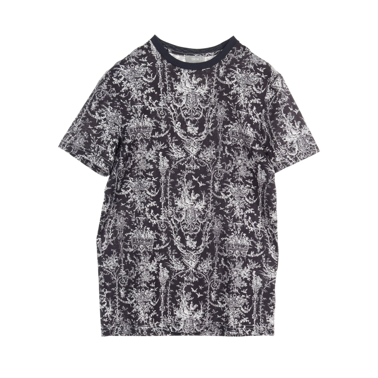 Luxury DiorT-shirt Crew neck All-over pattern Cotton Navy White