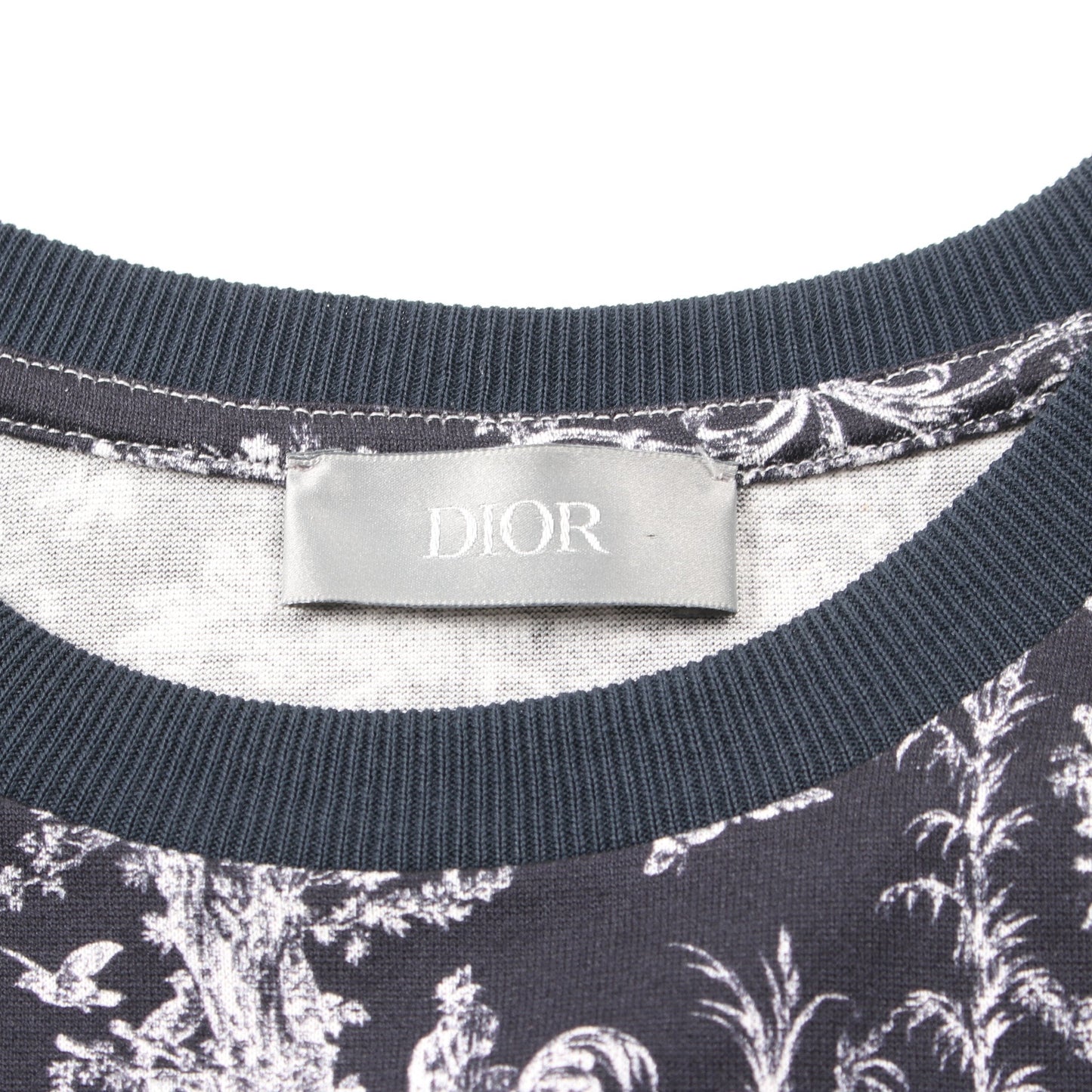 Luxury DiorT-shirt Crew neck All-over pattern Cotton Navy White