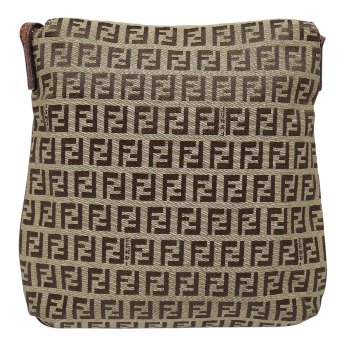Luxury Fendi Zucchino Canvas Shoulder Bag Beige Gold90776