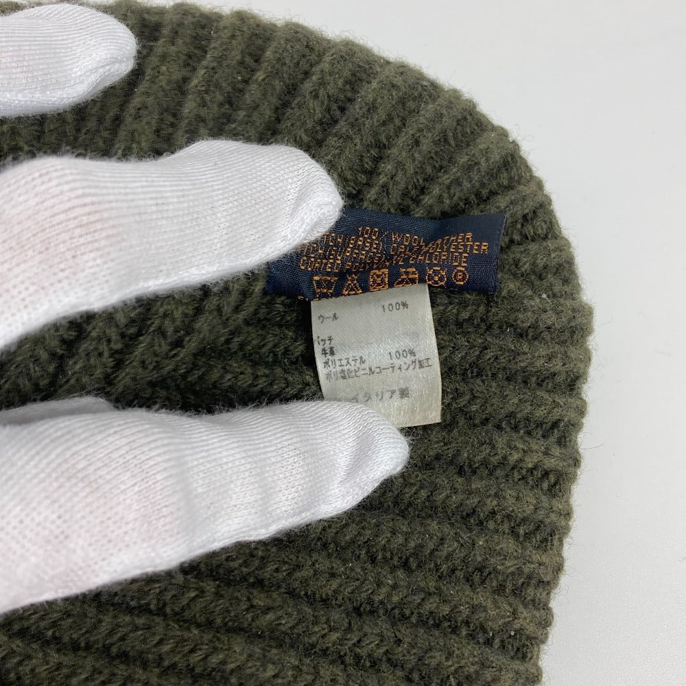 LOUIS VUITTON Knit hat M77289 wool khaki Monogram Beanie - LV