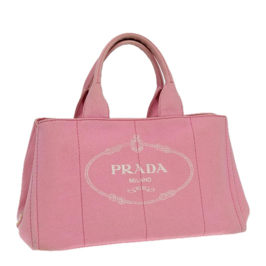 Luxury Prada Canapa GM Tote Bag Denim Pink Gold  90815