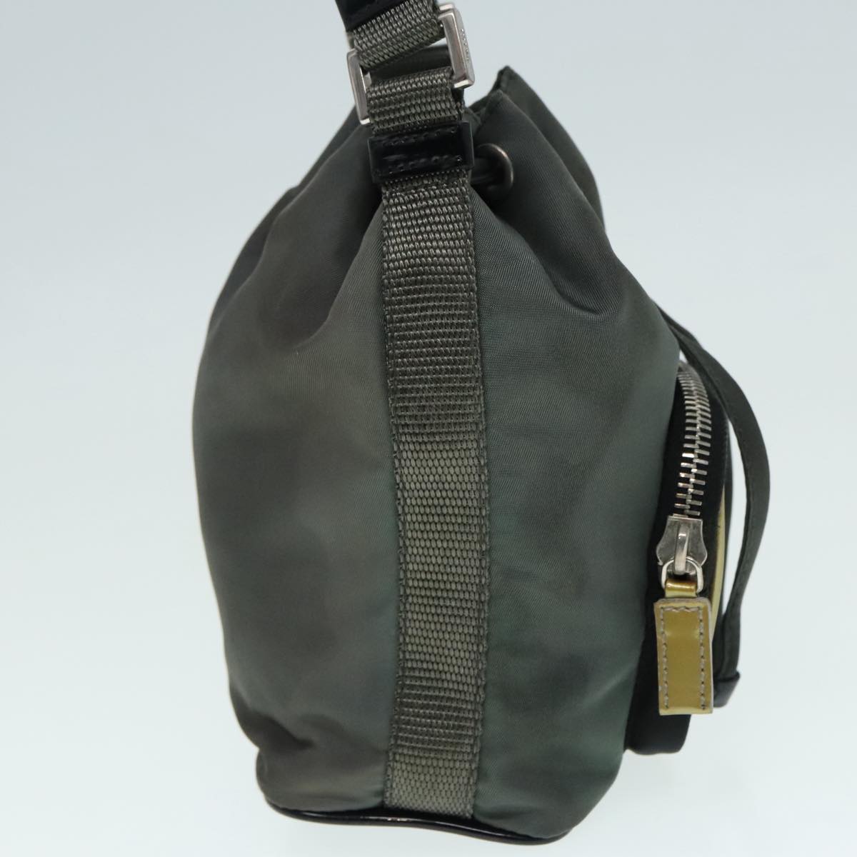 Luxury Prada Hand Bag Nylon Gray Silver  90824