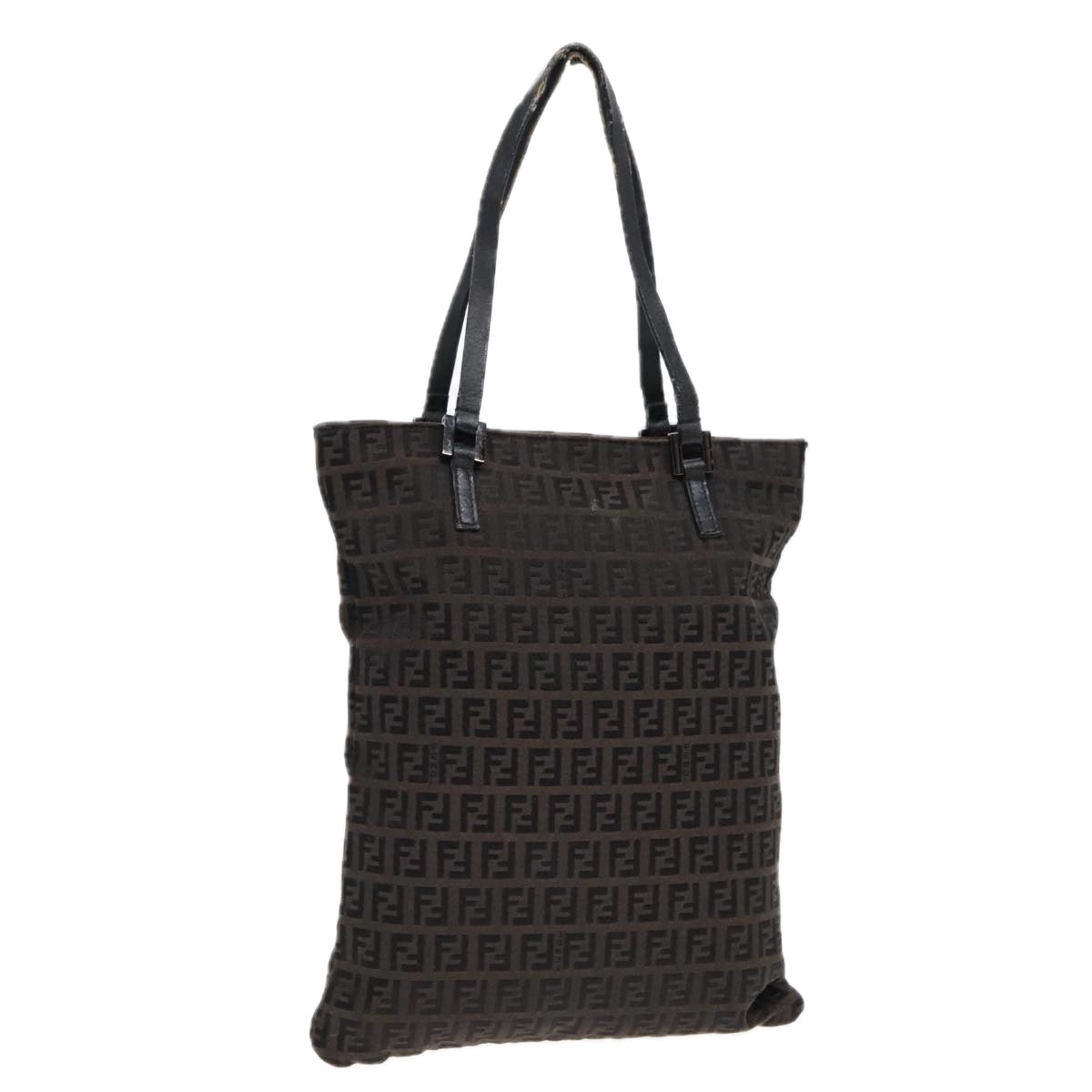 Luxury Fendi Zucchino Canvas Tote Bag Dark Brown90829