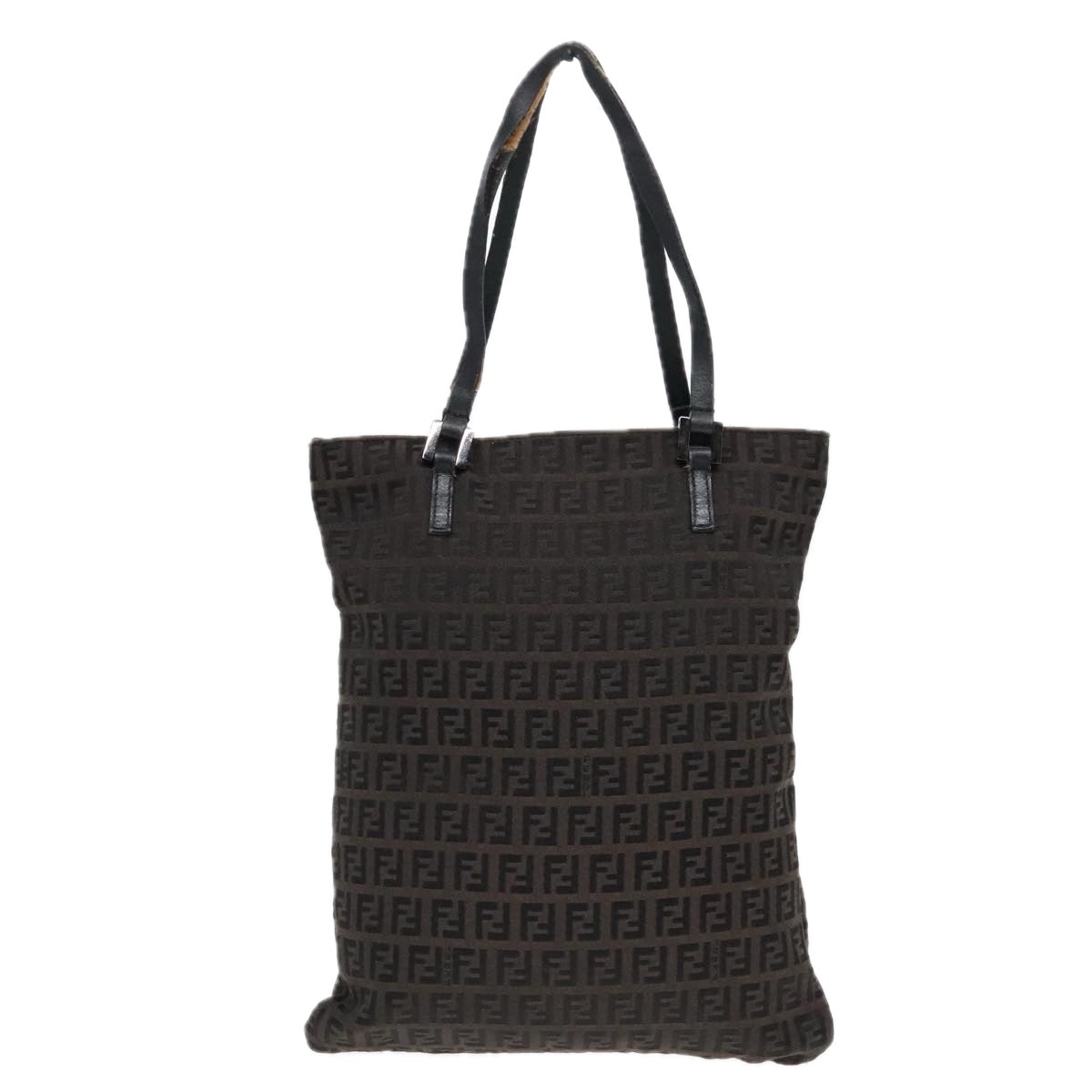 Luxury Fendi Zucchino Canvas Tote Bag Dark Brown90829