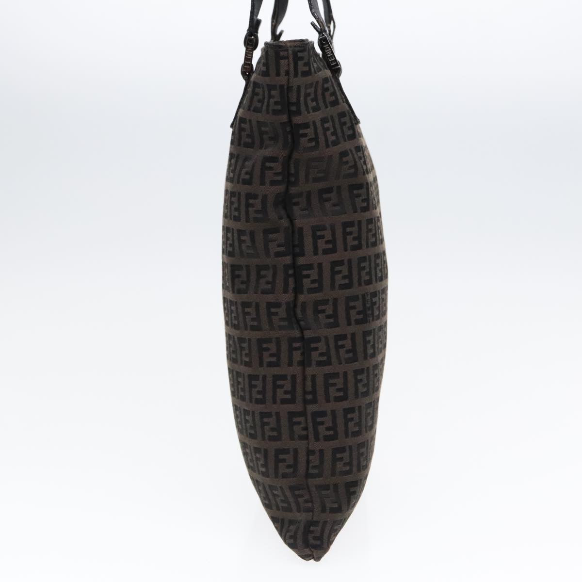 Luxury Fendi Zucchino Canvas Tote Bag Dark Brown90829