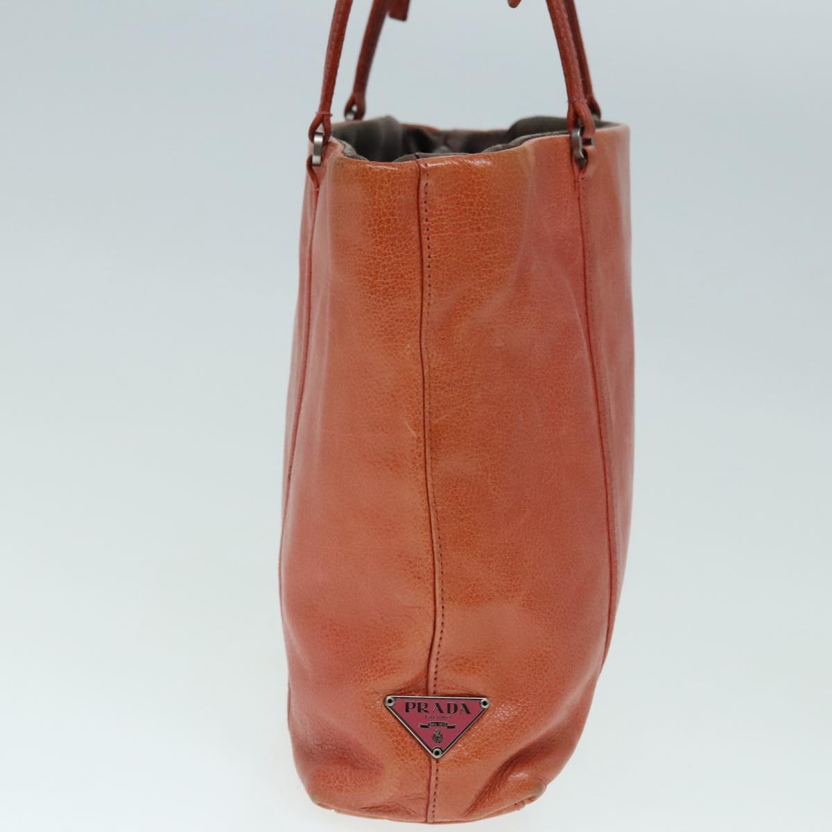 Luxury Prada Hand Bag Leather Orange  90858
