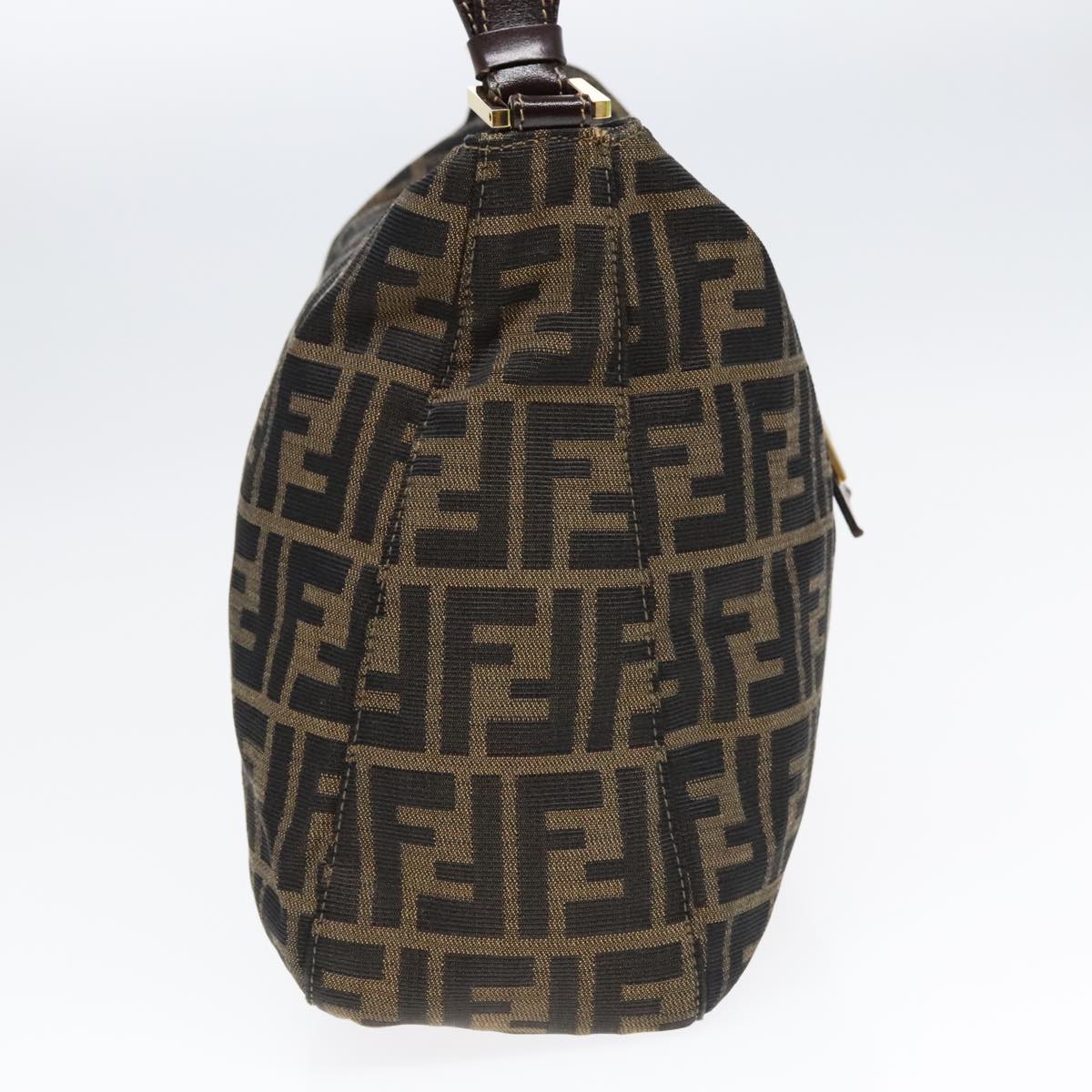 Luxury Fendi Zucca Canvas Shoulder Bag Brown Black gold90868