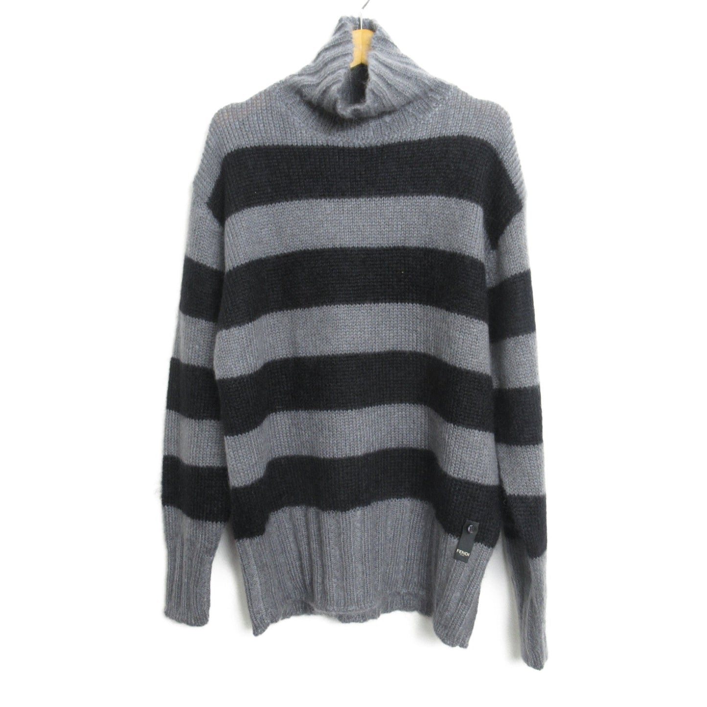 Luxury Fendi Turtle Knit Knit Others Mohair Gray Black