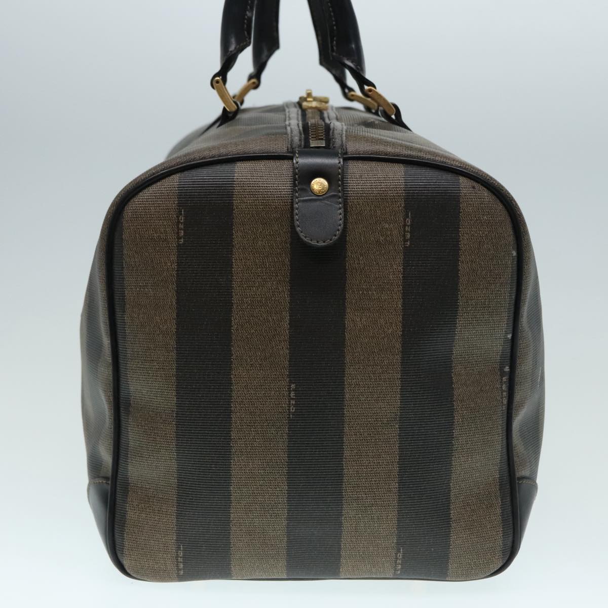 Luxury Fendi Pecan Canvas Boston Bag Brown Black gold90887
