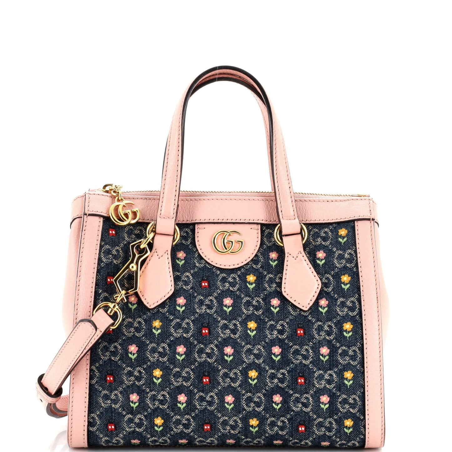 Luxury Gucci Trending 2025 Ophidia Top Handle Tote Printed GG Denim Small