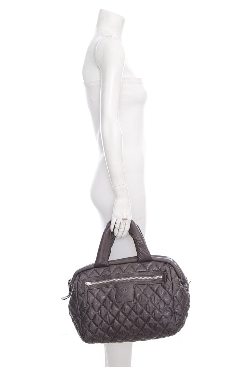 Luxury Chanel 2009 Winter Collection Grey Coco Cocoon Bowler Handbag