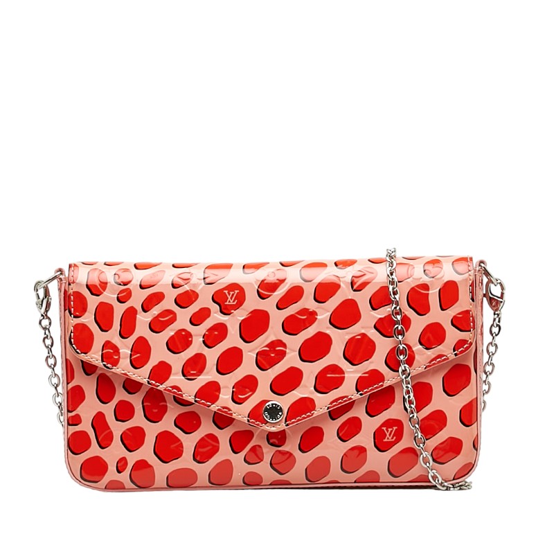 Louis Vuitton Monogram Vernis Jungle Pochette Felice Shoulder Bag M62359 Pink Patent Leather  Louis Vuitton