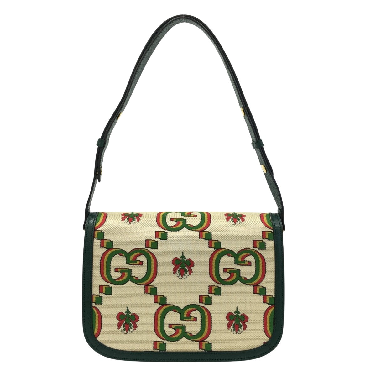Gucci Horsebit  Canvas Shoulder Bag ()