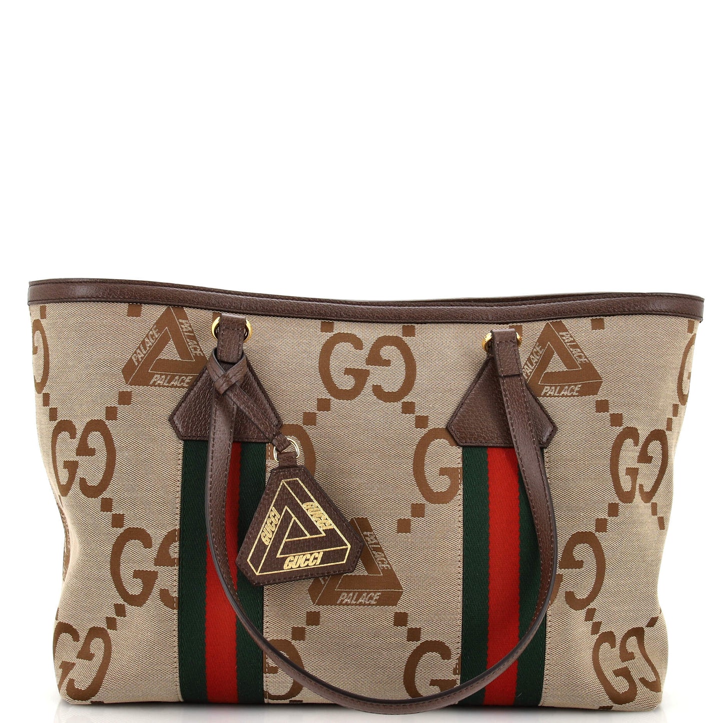 Luxury Gucci Trending 2025 x Palace Web Shopper Tote Jumbo GG Tri-Ferg Logo Canvas Medium