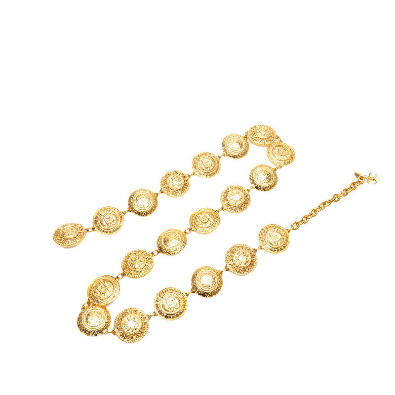 Chanel Coco Mark Medal Chain Belt Gold