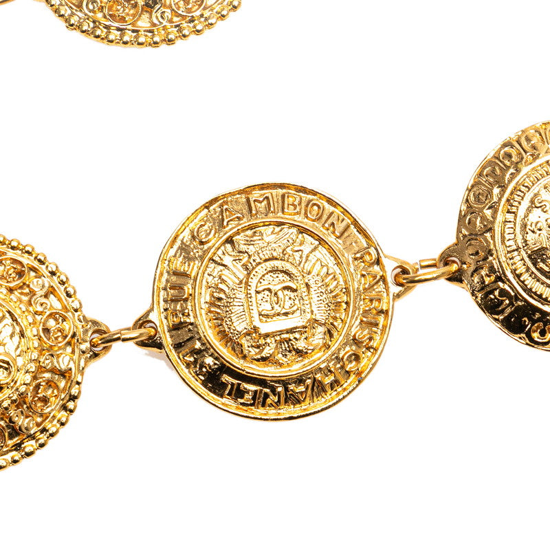 Chanel Coco Mark Medal Chain Belt Gold