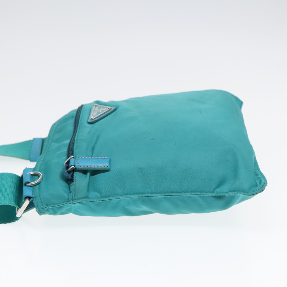 Luxury Prada Shoulder Bag Nylon Turquoise Blue  91013