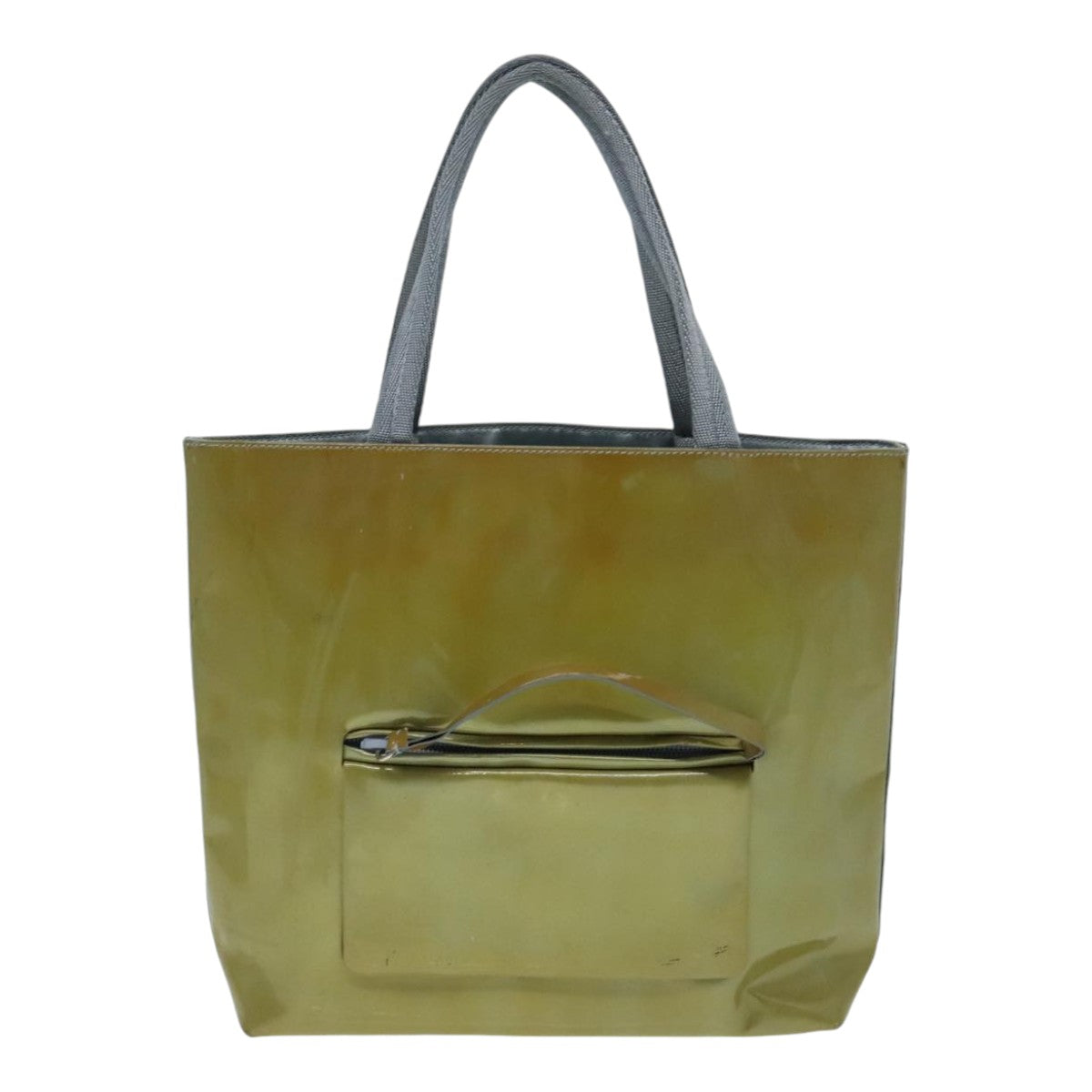 Luxury Prada Hand Bag Enamel Lime Yellow  91019
