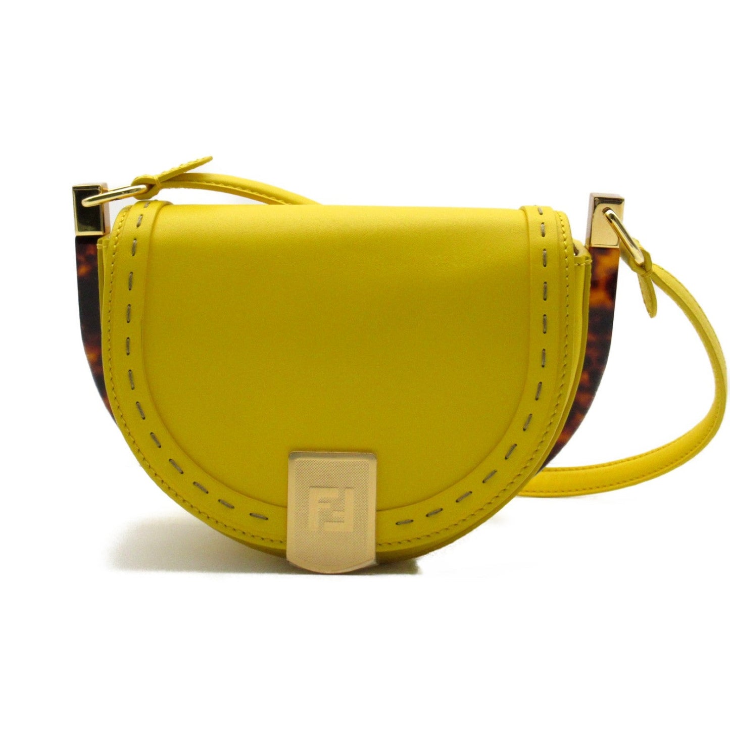 Luxury Fendi Moonlight Shoulder bag Shoulder bag Calfskin (cowhide) Yellow