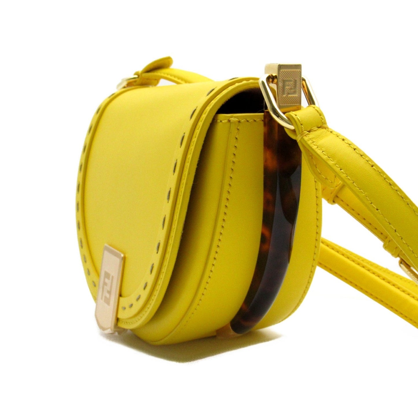 Luxury Fendi Moonlight Shoulder bag Shoulder bag Calfskin (cowhide) Yellow
