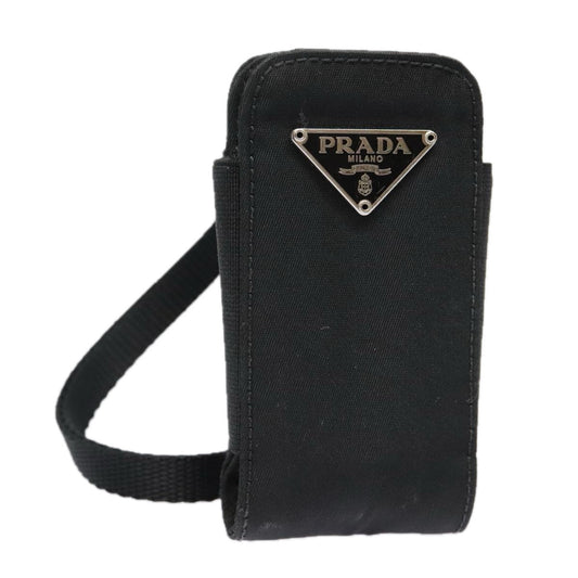 Luxury Prada Neck Case Nylon Black Silver  91191