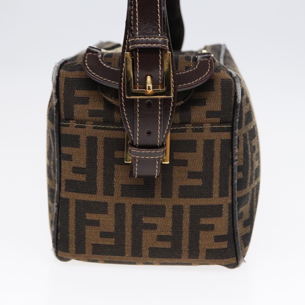 Luxury Fendi Zucca Canvas Shoulder Bag Brown Black gold91227