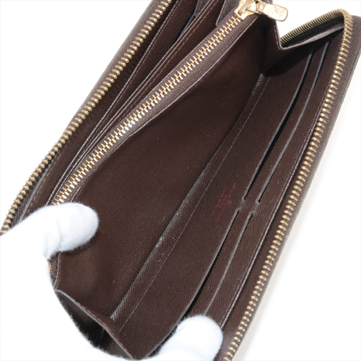 Louis Vuitton Damier Zippy Wallet N60015 Brown Round Zippe Wallet