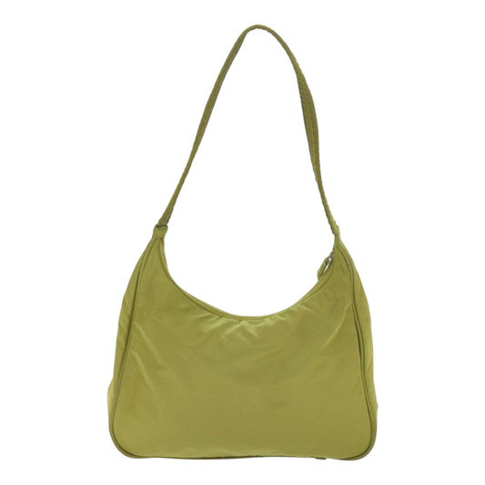 Luxury Prada Shoulder Bag Nylon Khaki Silver  91232