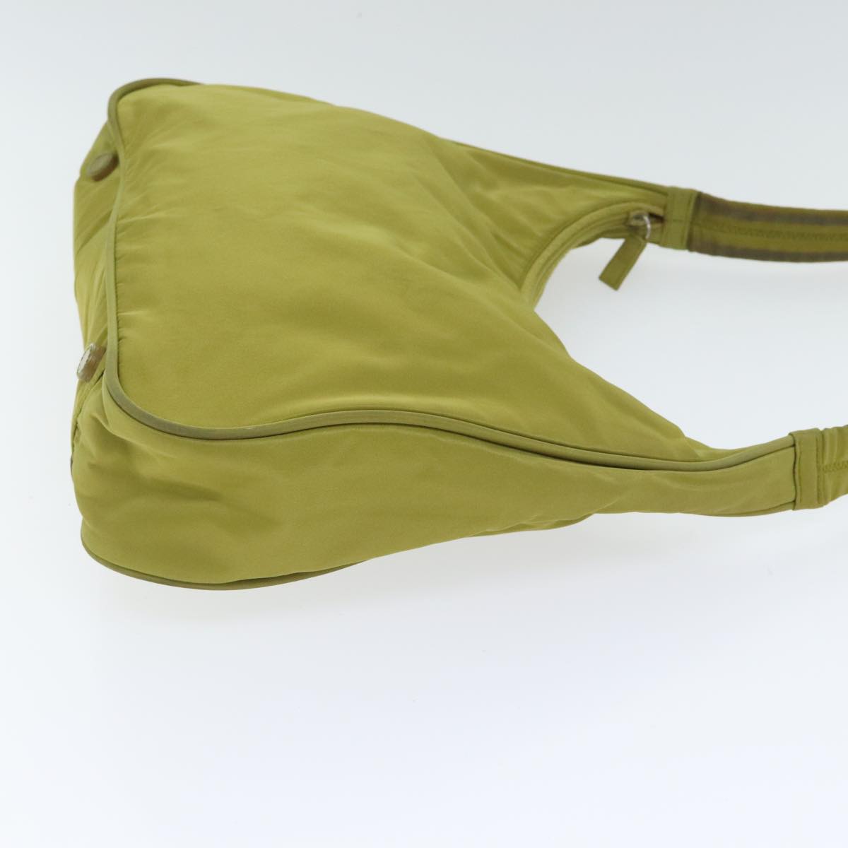 Luxury Prada Shoulder Bag Nylon Khaki Silver  91232