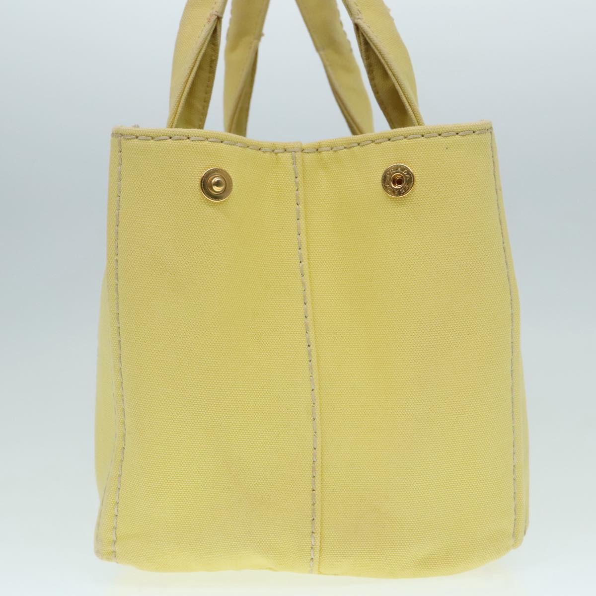 Luxury Prada Canapa MM Hand Bag Canvas Yellow Gold  91234
