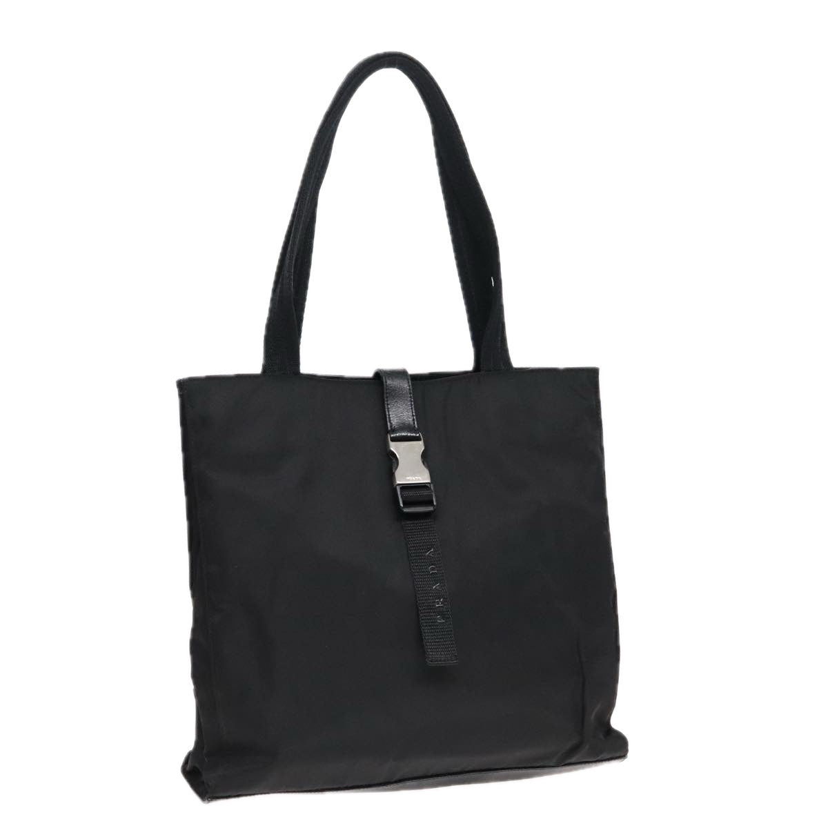 Luxury Prada Tote Bag Nylon Black Silver  91238
