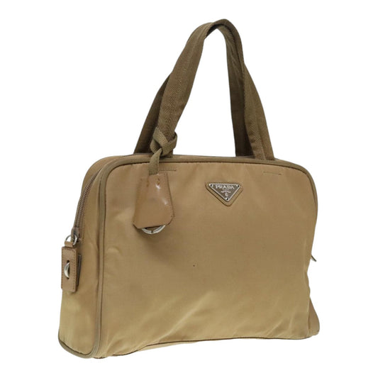 Luxury Prada Hand Bag Nylon Khaki Silver  91246