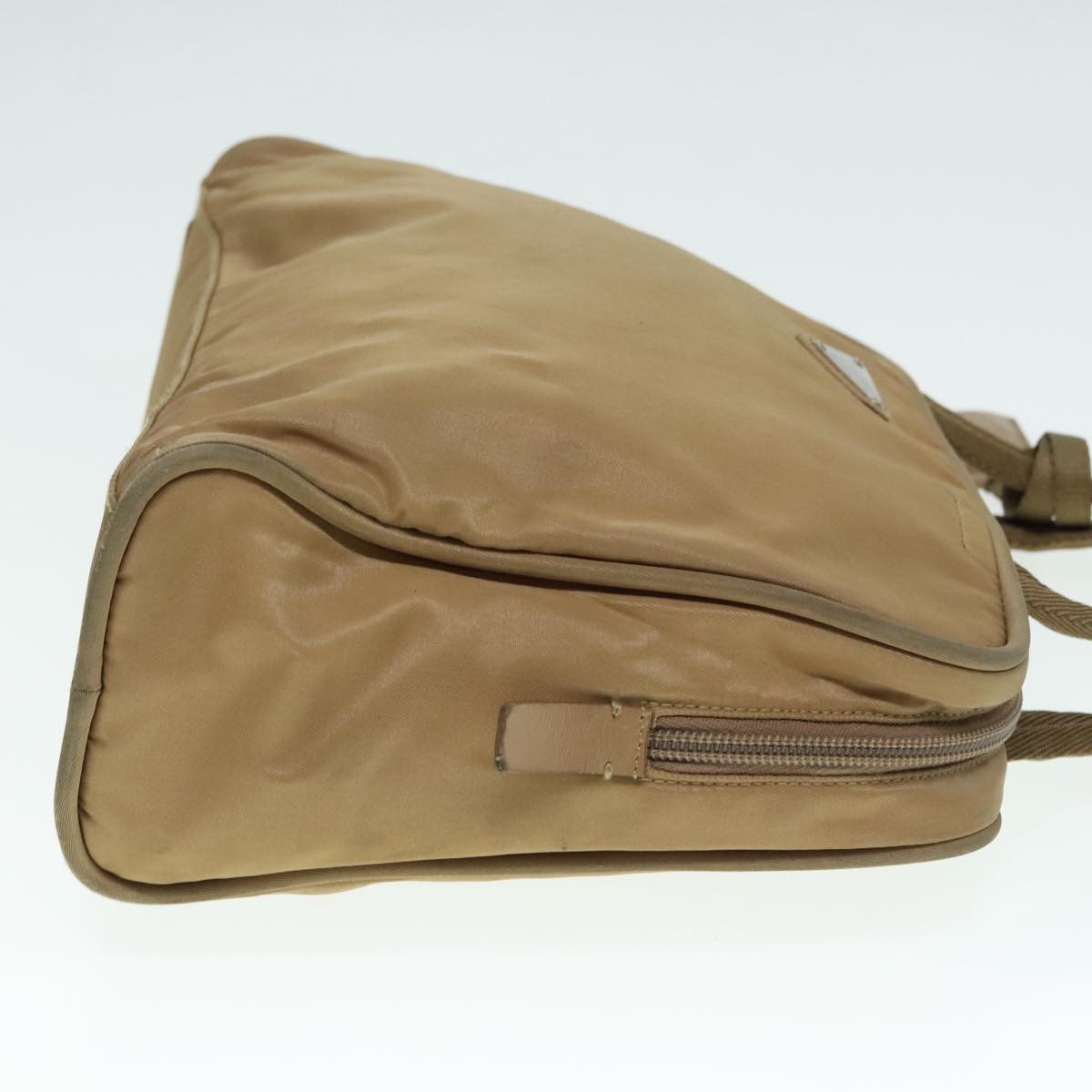 Luxury Prada Hand Bag Nylon Khaki Silver  91246