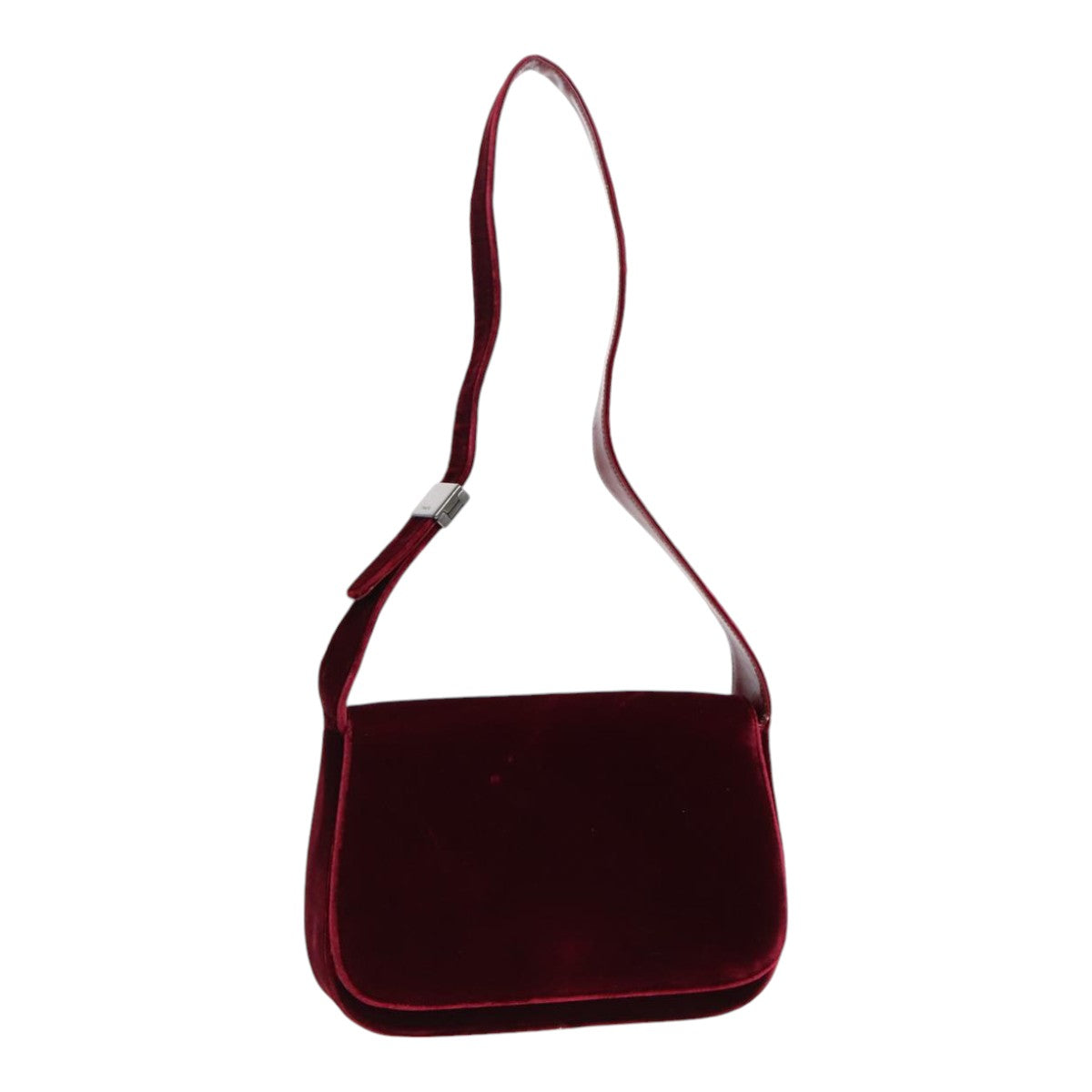 Luxury Prada Shoulder Bag Velor Wine Red  91258