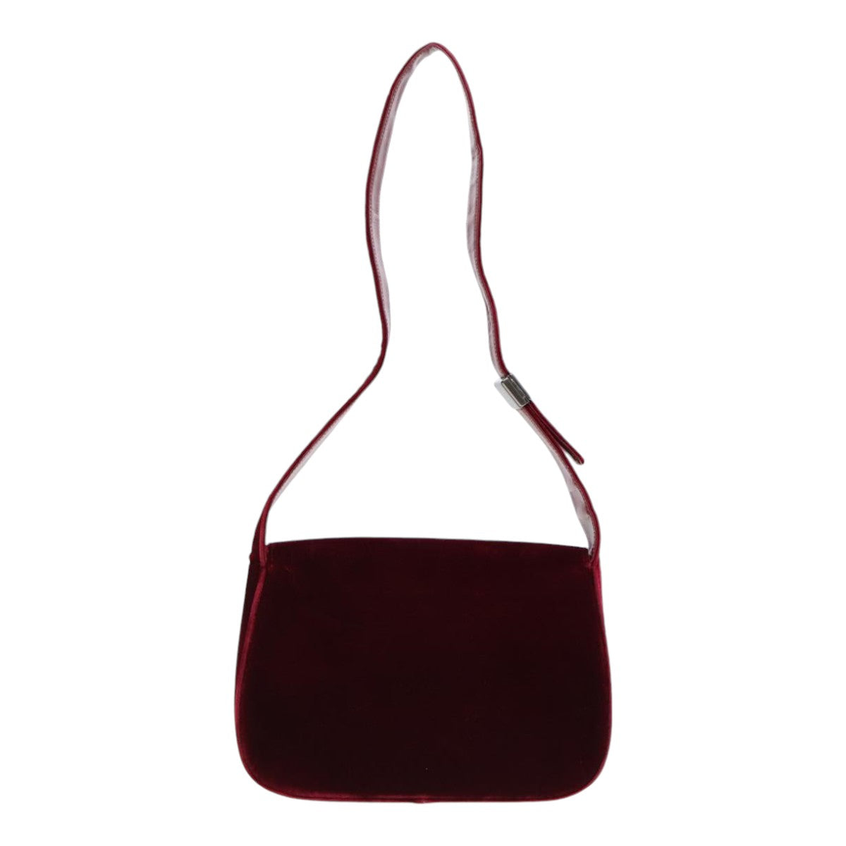 Luxury Prada Shoulder Bag Velor Wine Red  91258