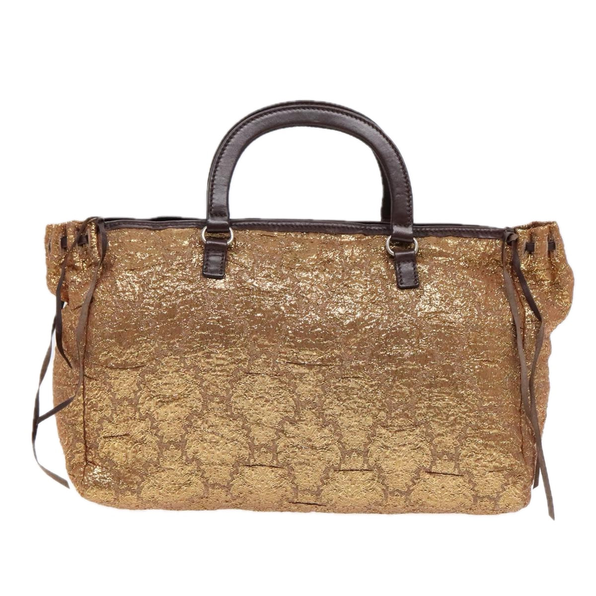 Luxury Prada Hand Bag Canvas Gold  91259