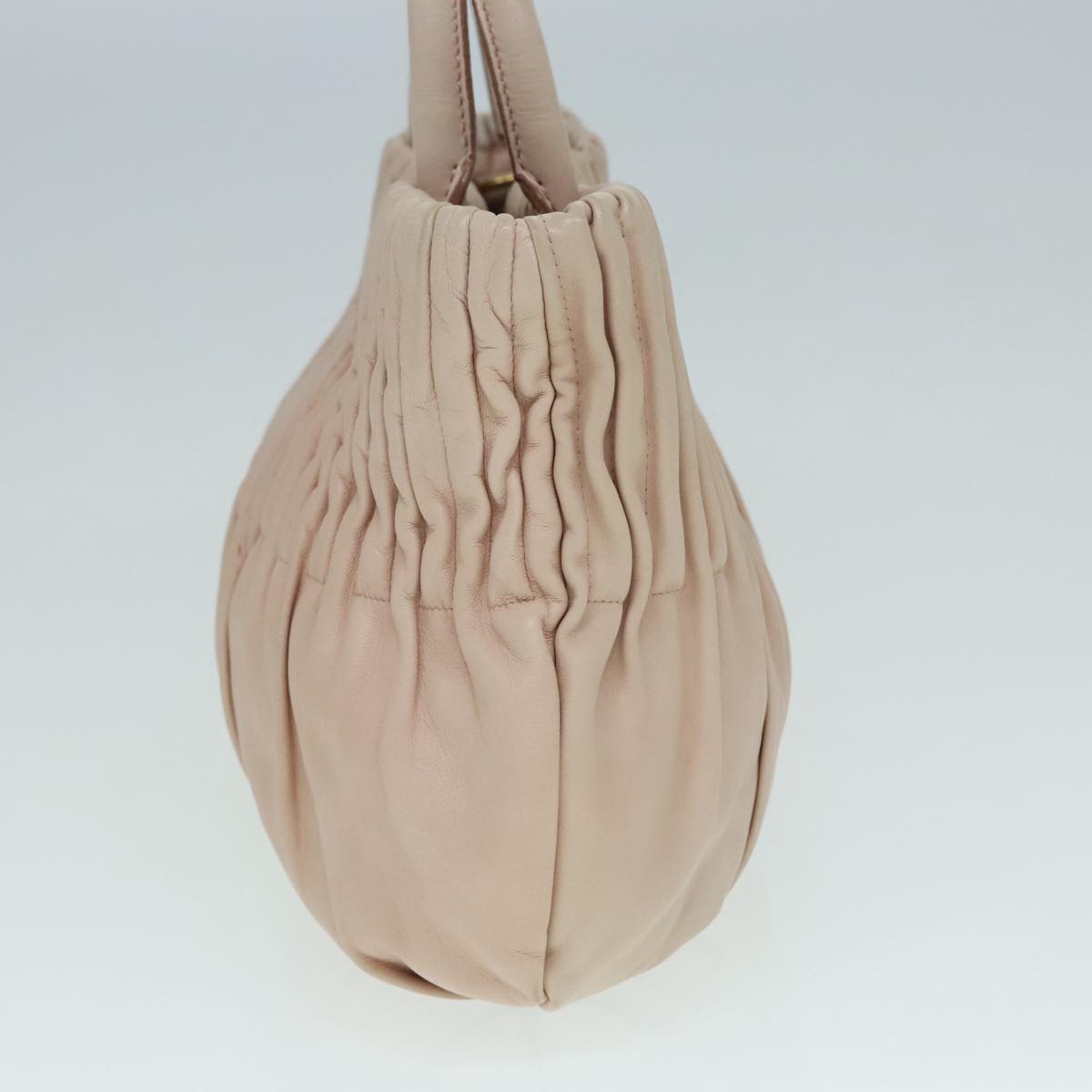 Luxury Prada Hand Bag Leather 2way Pink Gold  91404