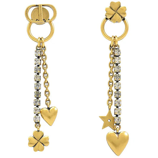 Luxury DiorHEART CLOVER STAR EARRINGS GOLD