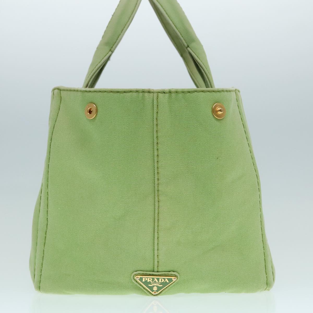 Luxury Prada Canapa GM Hand Bag Canvas LIme Green Gold  91560