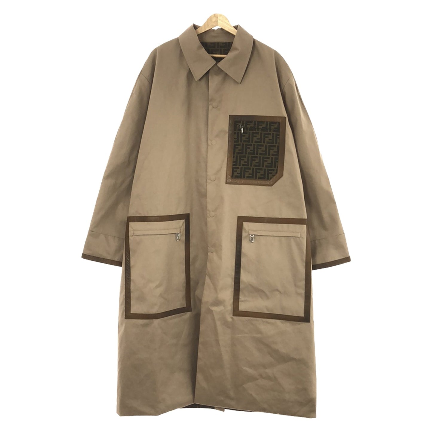 Luxury Fendi Coat Coat Cotton Beige
