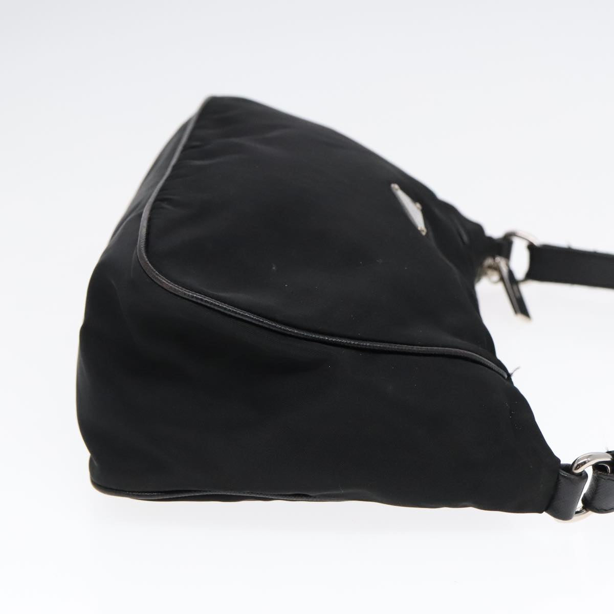 Luxury Prada Shoulder Bag Nylon Black Silver  91602
